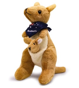 Kangaroo with Joey Plush Toy 17cm