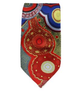 Australian Made Kangaroo Story Red and Blue Outstations Tie