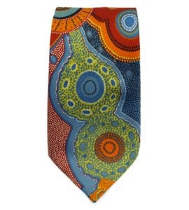 Australian Made Kangaroo Story Orange Outstations Tie