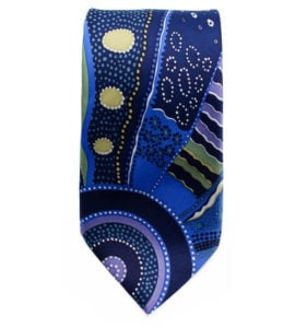 Australian Made Kangaroo Story Blue Outstations Tie