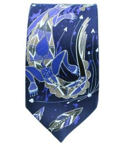 Australian Made Crocodile Yijan Tie Navy