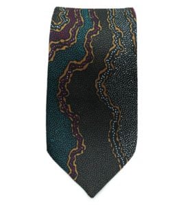 Australian Made Fire Water Brown Yijan Tie