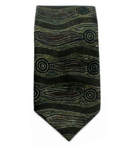 Australian Made Water Dreaming Brown Yijan Tie