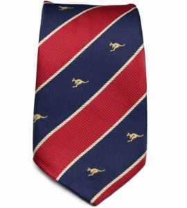 Australian Made Kangaroo Red and Blue Stripe Tie