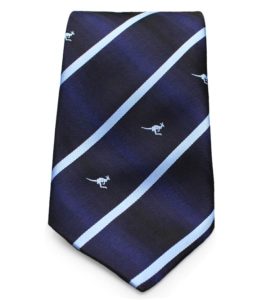 Australia Made Blue Kangaroo Stripe Tie