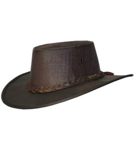Brown Kangaroo Leather Cooler Hat