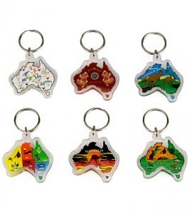 Australia Map Keyring Pack
