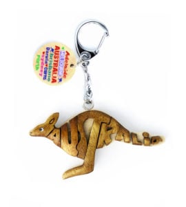 Wooden Australia Kangaroo Keyring