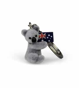 Flocked Koala Keyring