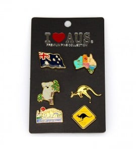 Australian Gold and Coloured Icons Clasp Pins