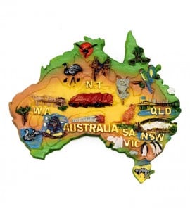 Australia Map Shape Resin Magnet