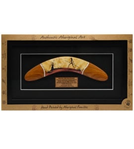 Australian Made Aboriginal Hunting Boomerang Framed Art