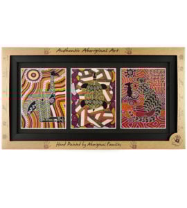 Australian Made Triple Aboriginal Framed Art