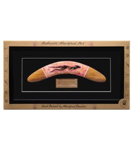 Australian Made Aboriginal Dot Animal Boomerang Framed Art