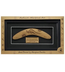 Australian Made Burnt Boomerang Framed Art