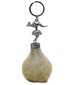 Australian Made Jumping Kangaroo Scrotum Keyring