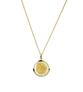 Australian Made Gold and Glass Large Round Necklace