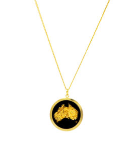 Australian Made Gold Australia Map Necklace Large
