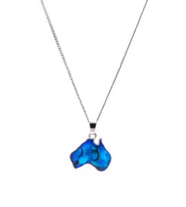 Paua Shell Australia Map Necklace