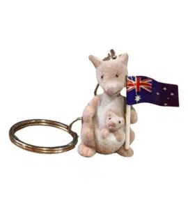 Flocked Kangaroo Keyring