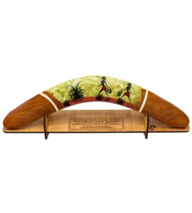 Australian Made Aboriginal Boomerang With Stand