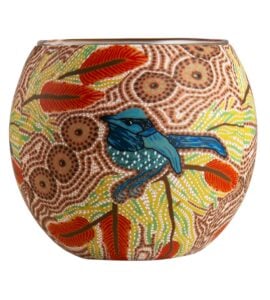 Blue Wren Tealight Candle Holder