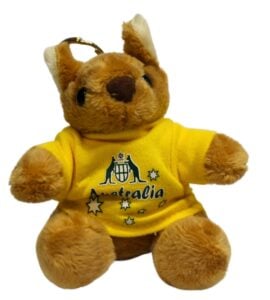 Kangaroo in Yellow Shirt Plush Keyring