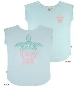 Blue Sunrise Turtle Womens T-Shirt