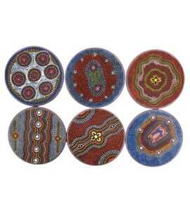 Australian Made Whitton Aboriginal Coaster Set