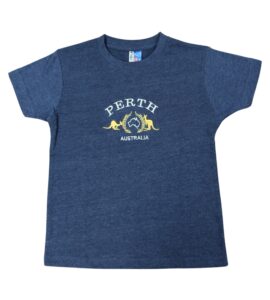 Navy Perth with 2 Roos Kids T-Shirt