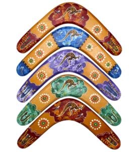 Wooden Painted Hang Shell Boomerang