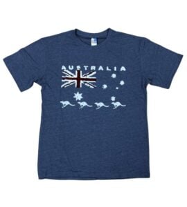 Flocked AUS Flag and Kangaroo Kids T-Shirt