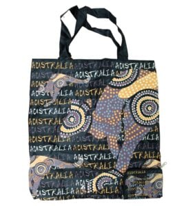 Dot Kangaroo Black Folding Shopper Bag