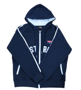 Navy and White Zip-up Hoodie