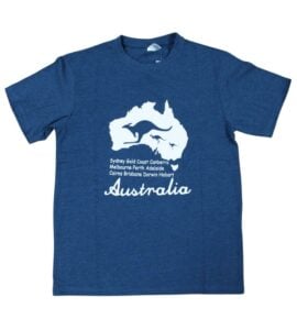 Blue Kangaroo and Map T-Shirt