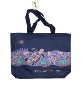 Navy Dot Turtle Large Bag
