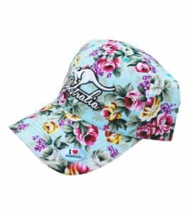 Blue Floral Australia Cap